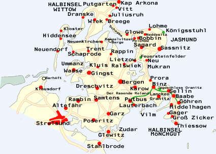 Insel R�gen - Landkarte Mecklenburg - Vorpommern