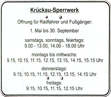 Kr�ckau - Sperrwerk �ffnungszeiten